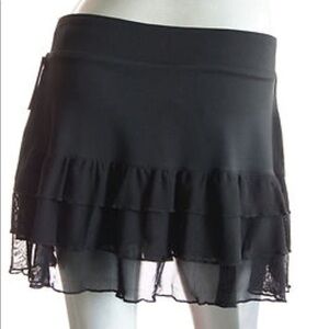 FILA 3 Tier Baseline Tennis Skirt Skort - Black - XS